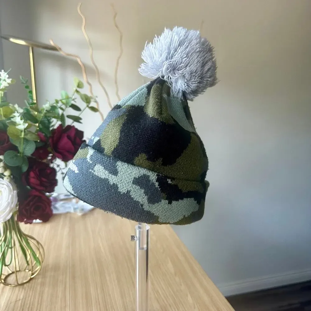 CHAMPION Vibrant Camouflage Beanie Pom Hat Army Skateboard Unisex Gorpcore Y2K